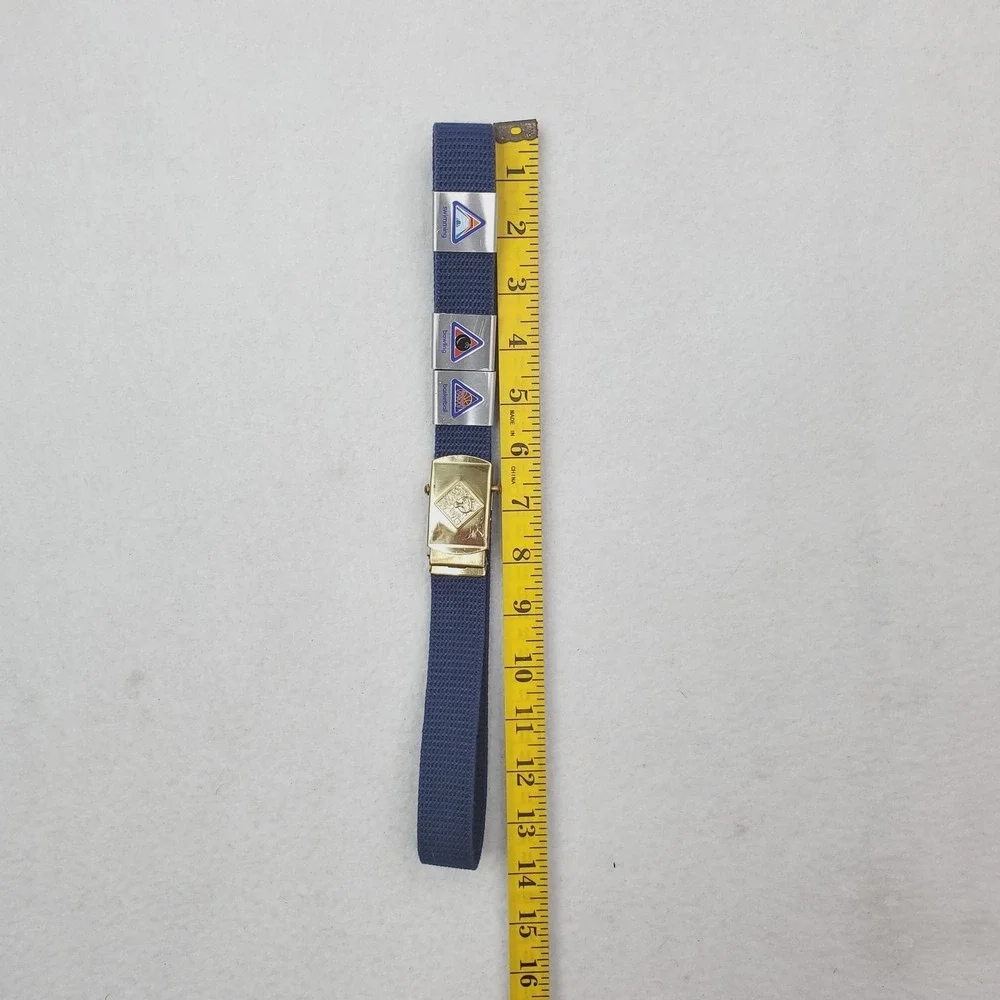 Boy Scouts Of America Belt Boys One Size Blue Web Brass Buckle Cub Scout